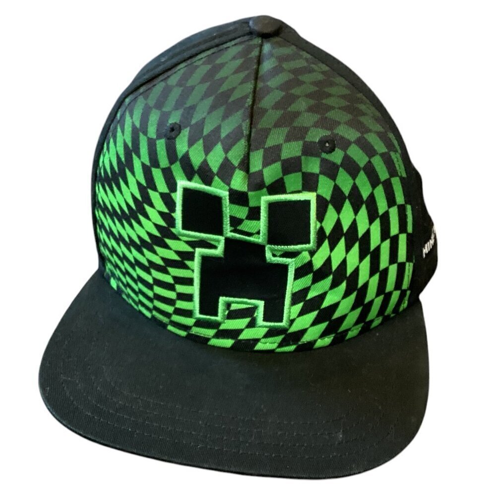 Minecraft Creeper Boys Baseball Cap Hat Youth Black‎ & Green Snapback 311A